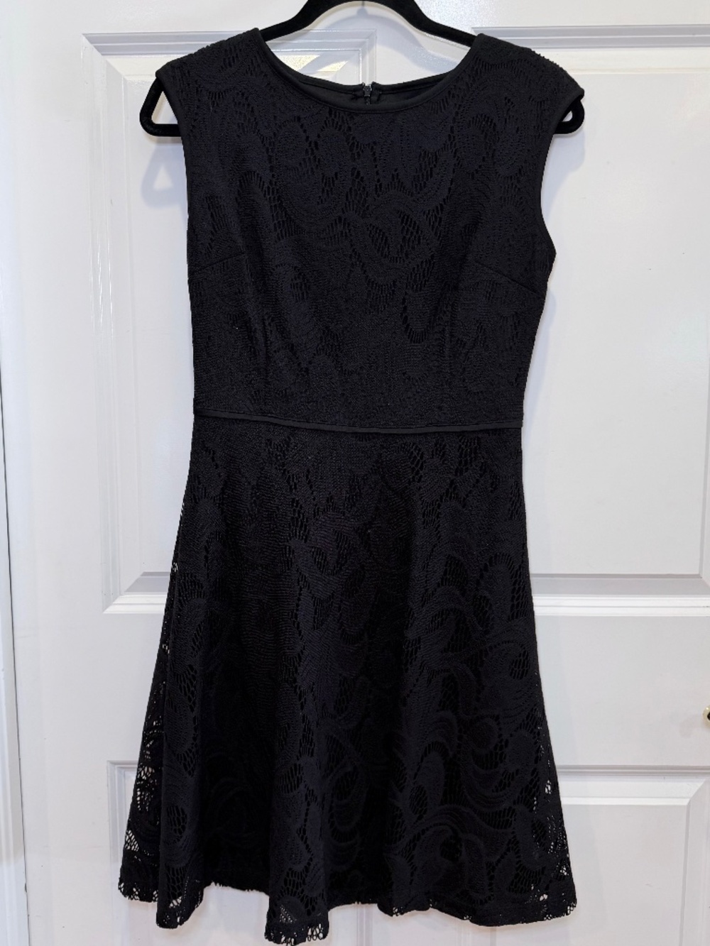 Wisp Women's Black Lace Fit & Flare Knee Length Dress Size 4